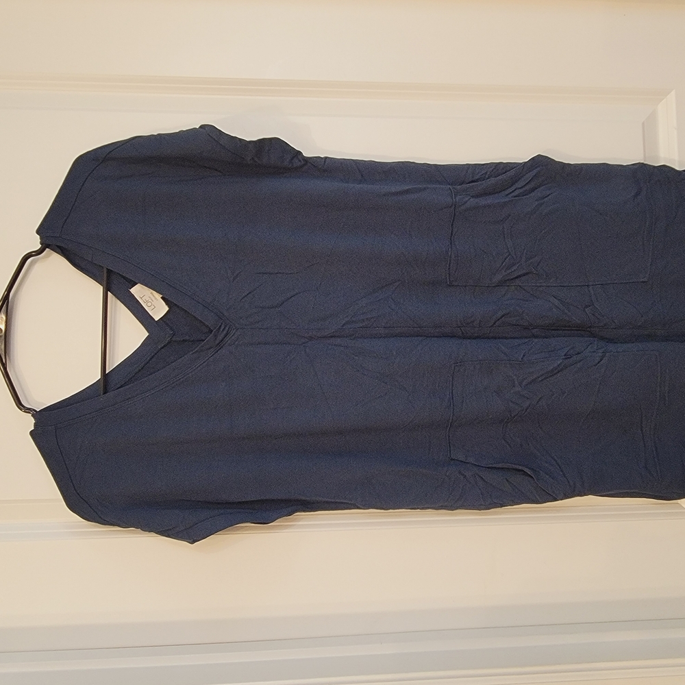 LOFT Navy Blue V-Neck Casual Dress
